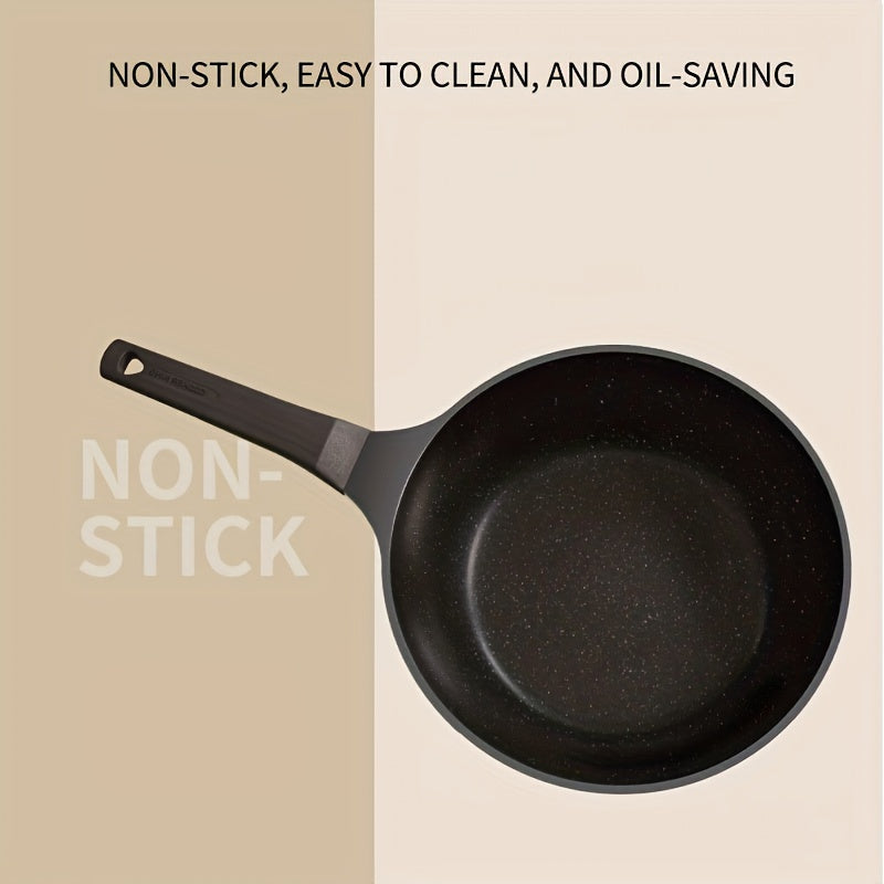 PFOA-Free Induction Wok COOKER KING 9.45-inch Non-Stick Frying Pan, 1pc Wok Pan with Glass Lid, PFOA-Free, Heat-Resistant Handle, Induction Compatible, Works on All Cooktops, Kitchen Accessory, Christmas Gift