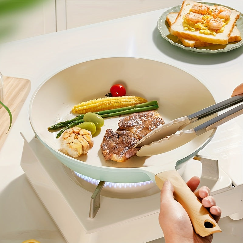 1pc 11.02inch Frying Pan | Titanium-Containing Ceramic-Coated Nonstick Skillet with Stay-Cool Handles, PFOA-Free, PTFE-Free, Induction Compatible, Compatible with All Cooktops | COOKER KING