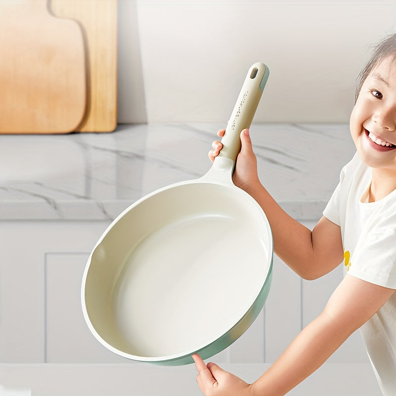 COOKER KING 1pc 5-Layer Frying Pan, Durable Ceramic-Coated Nonstick Skillet with Titanium, Free from Chemical Coatings, Safe And Non-Toxic Ceramic Both Inside And Out, Easy to Clean, Suitable for Induction And All Types of Cooktops