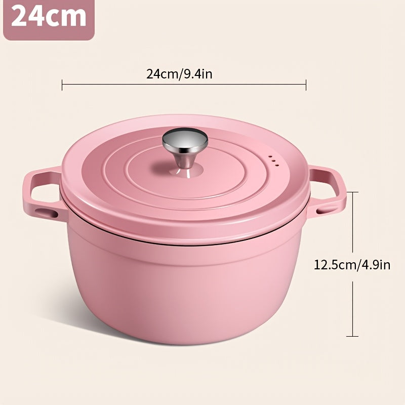 1pc 1.06gal Non-Stick Soup Pot | 24cm\u002F9in Thickened Multi-functional Household Pot, Easy to Clean, Suitable for Gas Stove and Induction Cooker