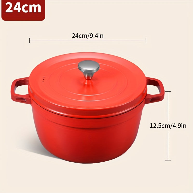 1pc 1.06gal Non-Stick Soup Pot | 24cm\u002F9in Thickened Multi-functional Household Pot, Easy to Clean, Suitable for Gas Stove and Induction Cooker