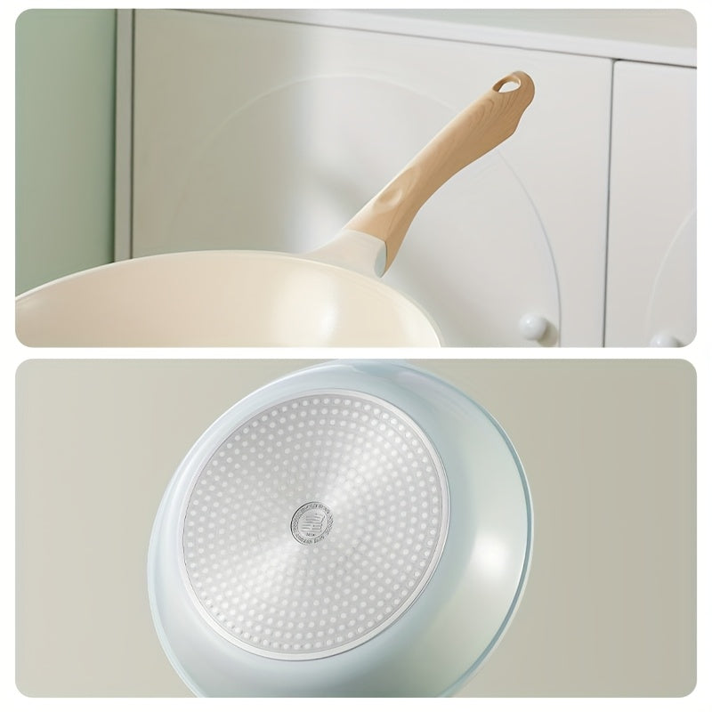 1pc 11.02inch Frying Pan | Titanium-Containing Ceramic-Coated Nonstick Skillet with Stay-Cool Handles, PFOA-Free, PTFE-Free, Induction Compatible, Compatible with All Cooktops | COOKER KING