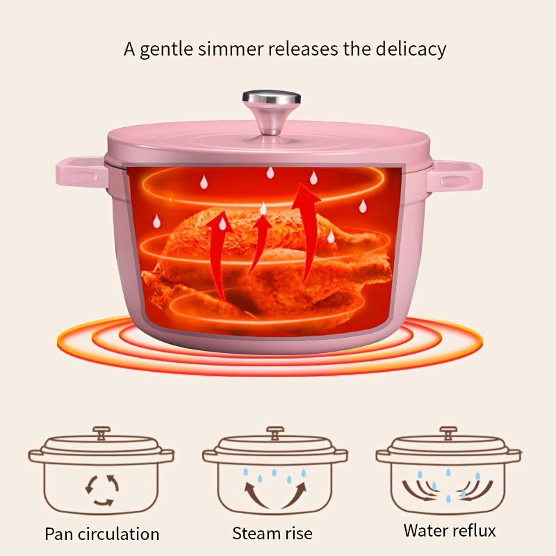 1pc 1.06gal Non-Stick Soup Pot | 24cm\u002F9in Thickened Multi-functional Household Pot, Easy to Clean, Suitable for Gas Stove and Induction Cooker