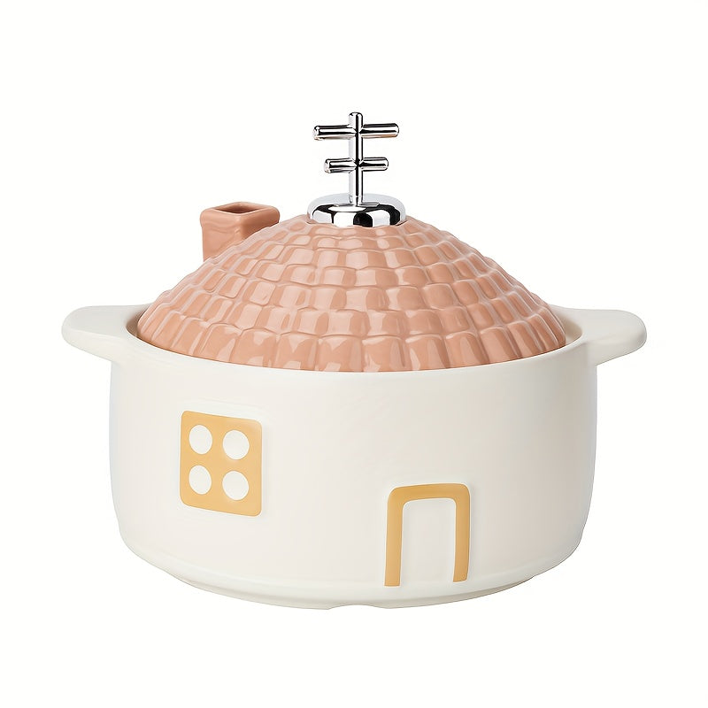 Pink Ceramic Cooking Pot, Oven-Safe, Sturdy Cookware For Soups, Stews, And Kitchen Decoration, Above 2, 20.29oz, Toast And Roast Chicken, Family Gathering