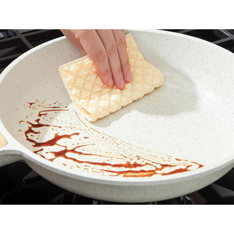 Nonstick Ceramic Frying Pan Skillet 9.5 Inch Omelet Pan | Healthy Non Toxic Chef Pan Induction Compatible Egg Pan with Heat Resistant Handle, PFAS-Free, Hand Wash Only