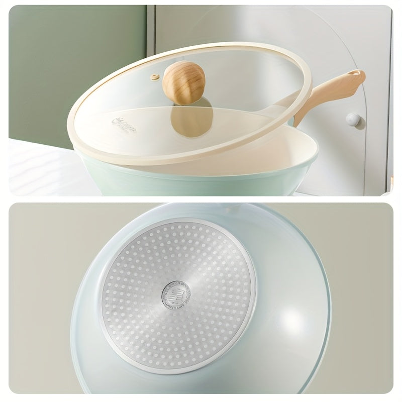 Ceramic Inside & Outside 1pc Titanium-Containing Ceramic-Coated Nonstick Wok | 28cm with Lid, Stay-Cool Handles, PFOA-Free, PTFE-Free, Easy to Clean, Induction & All Cooktops Compatible