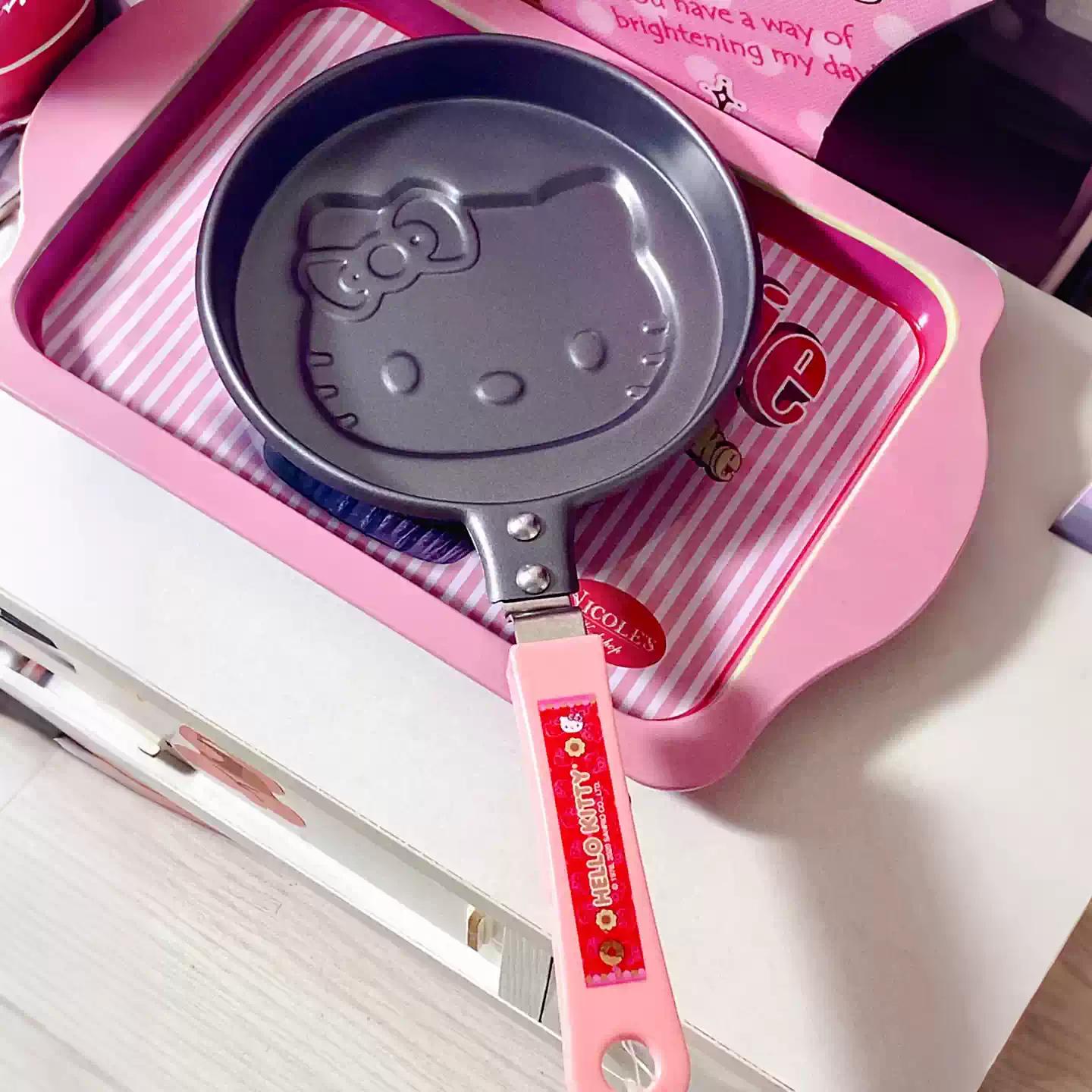 Sanrio Hello Kitty Flat Frying Pan, Household Breakfast Pancake and Fried Egg Poached Egg Pan