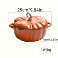 Pumpkin-Shaped Enamel Braiser - Multifunctional, Induction Compatible, Heavy-Duty Soup & Stew Pan for Home Kitchens, Perfect for Cooking, Serving and Storing - Easy to Clean, Durable, and Versatile Cooking Essential