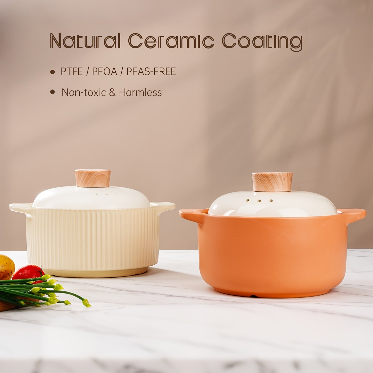 Ceramic Cooking Pot, Stew Pot - High-Temperature Resistant, Non-Stick, Easy to Clean, Making Toast- Ideal for Stews, Soups & Porridge, Suitable for Gas Stoves And Ovens, Family Gathering