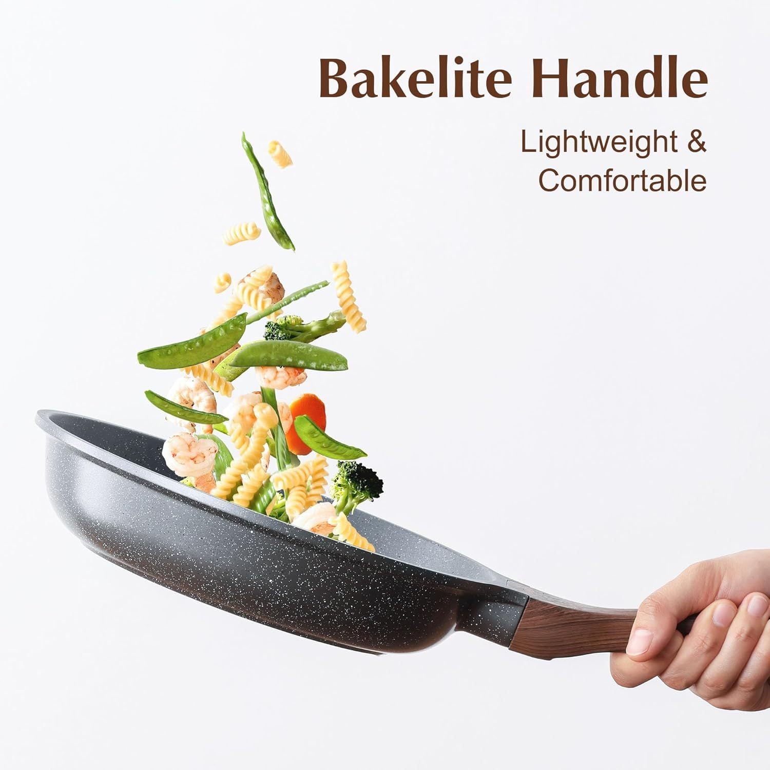 Premium Nonstick Frying Pan with Lid – 8 Inch Deep Skillet for Omelets, Eggs & Daily Cooking, Durable Chef's Pan for Kitchen Use, Easy Clean & PFOA Free