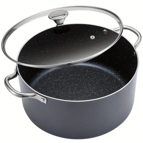 10 Quart Stock Pot with Lid, Spacious Non-Stick Cooking Pot, Induction-Compatible for Soup, Broth, Chili, Stew, Suitable for All Stoves