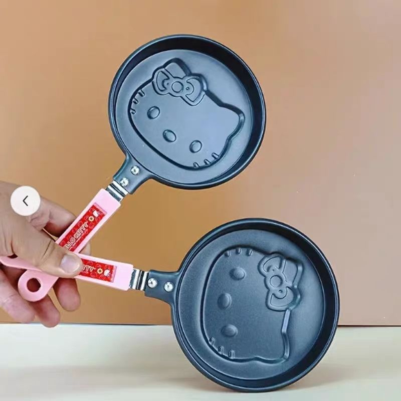 Sanrio Hello Kitty Flat Frying Pan, Household Breakfast Pancake and Fried Egg Poached Egg Pan