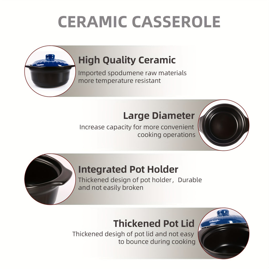 1-PACK 115oz\u002F3400ml Ceramic Casserole Stew Pot, Orange Embossed Pattern Ceramic Casserole, High Temperature Resistant and Heat Resistant, Perfect for Kitchen Open Fire Gas, Soup, and Steaming