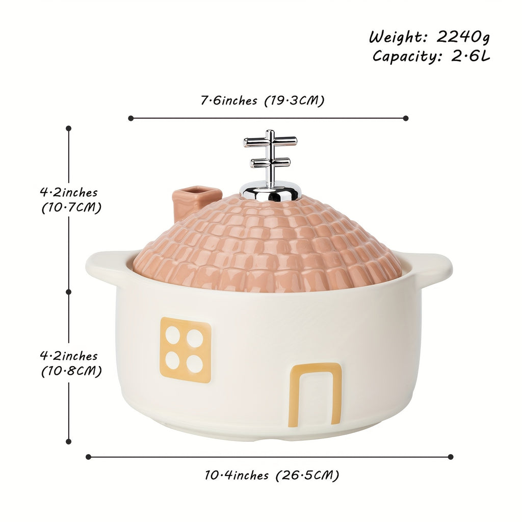 Pink Ceramic Cooking Pot, Oven-Safe, Sturdy Cookware For Soups, Stews, And Kitchen Decoration, Above 2, 20.29oz, Toast And Roast Chicken, Family Gathering