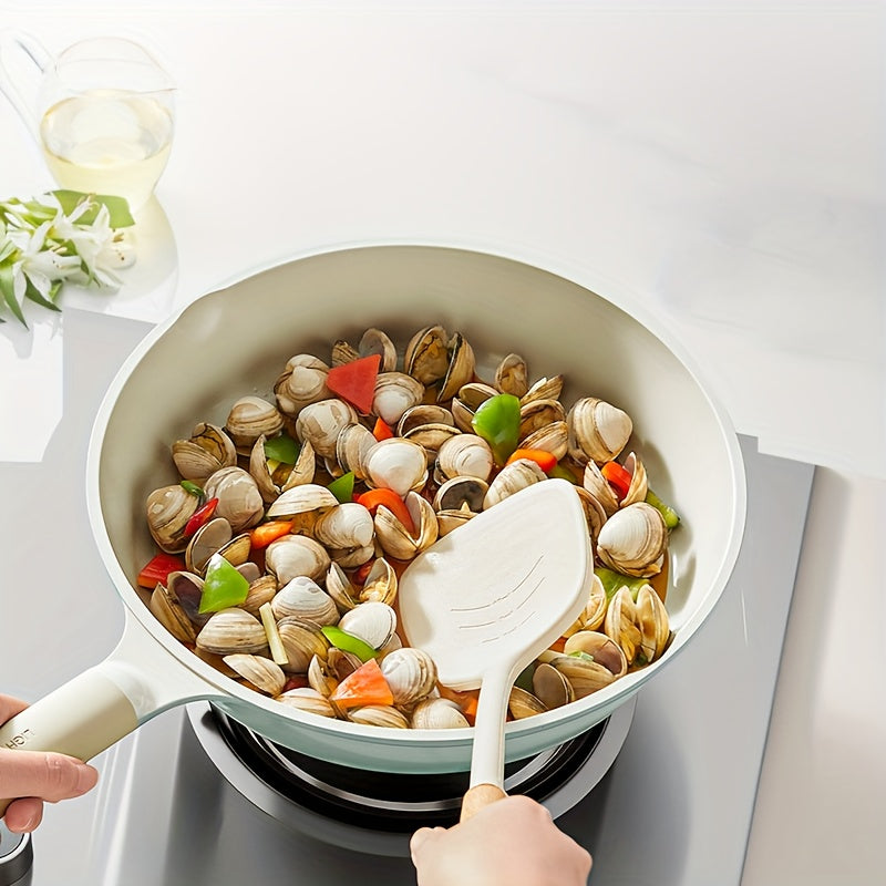 COOKER KING 1pc 5-Layer Frying Pan, Durable Ceramic-Coated Nonstick Skillet with Titanium, Free from Chemical Coatings, Safe And Non-Toxic Ceramic Both Inside And Out, Easy to Clean, Suitable for Induction And All Types of Cooktops