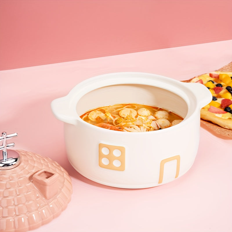 Pink Ceramic Cooking Pot, Oven-Safe, Sturdy Cookware For Soups, Stews, And Kitchen Decoration, Above 2, 20.29oz, Toast And Roast Chicken, Family Gathering