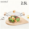KEMORELA High Borosilicate Glass Double Handle Cooking Pot - Safe for Oven, Stovetop, And Dishwasher, Versatile Soup And Stew Pot for Healthy Meal Preparation, Sturdy for Kitchen And Restaurant Use, Perfect Gift