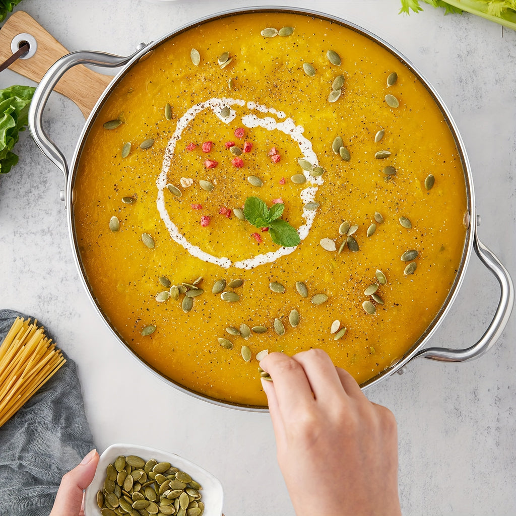 10 Quart Stock Pot with Lid, Spacious Non-Stick Cooking Pot, Induction-Compatible for Soup, Broth, Chili, Stew, Suitable for All Stoves