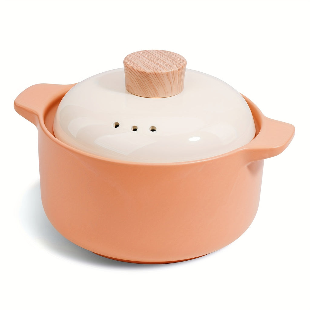 Ceramic Cooking Pot, Stew Pot - High-Temperature Resistant, Non-Stick, Easy to Clean, Making Toast- Ideal for Stews, Soups & Porridge, Suitable for Gas Stoves And Ovens, Family Gathering