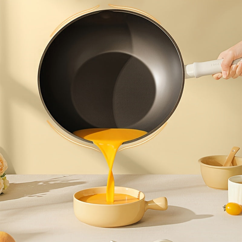 COOKER KING Titanium-Coated Non-Stick Wok with Lid - PFOA Free, Induction Ready, Compatible with All Cooktops