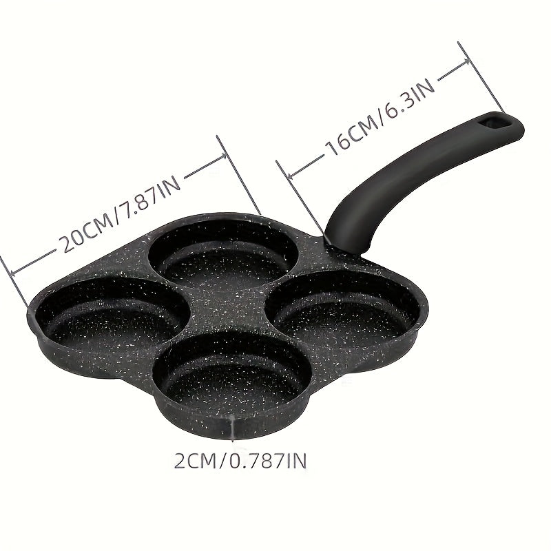 Heavy-Duty Cast Iron Four-Hole Non-Stick Egg Fry Pan