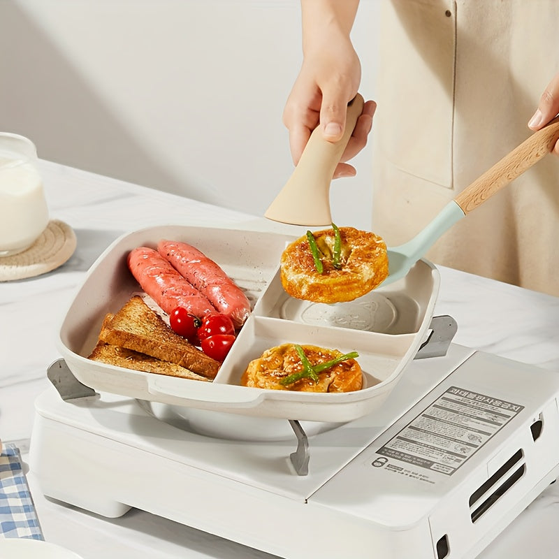 COOKER KING Square Frying Pan COOKER KING 3-in-1 Nonstick Square Frying Pan | Multi-Purpose Divided Cooking Surface, PFOA Free & Induction Ready for All Stovetops - Ceramic Outer Wall Design, 1pc