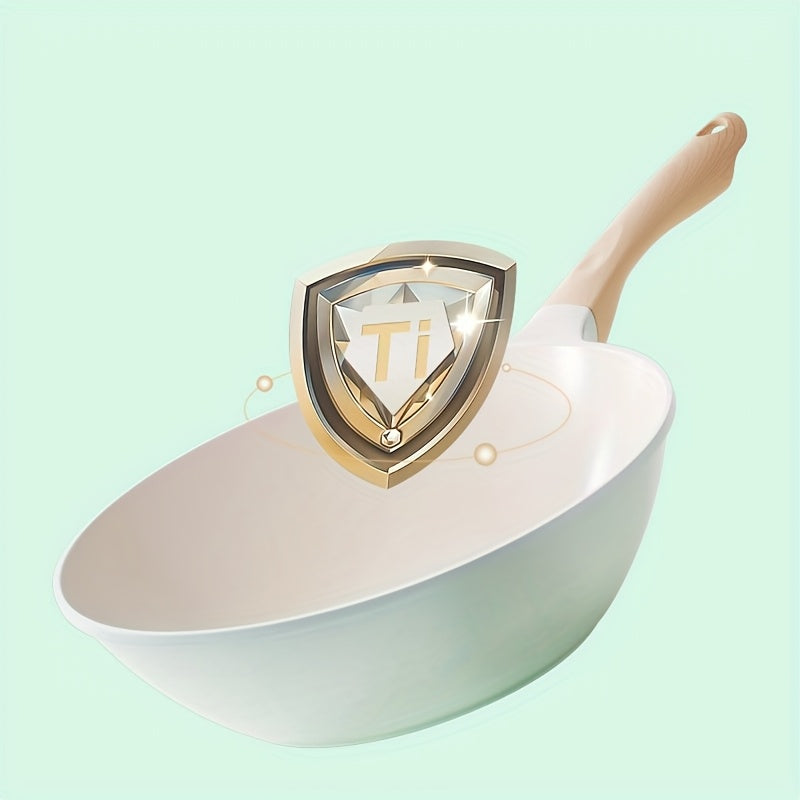 Ceramic Inside & Outside 1pc Titanium-Containing Ceramic-Coated Nonstick Wok | 28cm with Lid, Stay-Cool Handles, PFOA-Free, PTFE-Free, Easy to Clean, Induction & All Cooktops Compatible