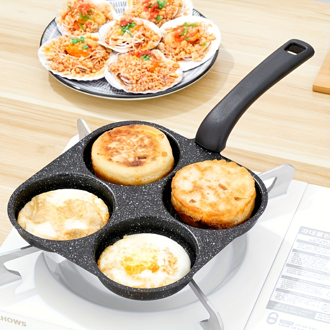 Heavy-Duty Cast Iron Four-Hole Non-Stick Egg Fry Pan