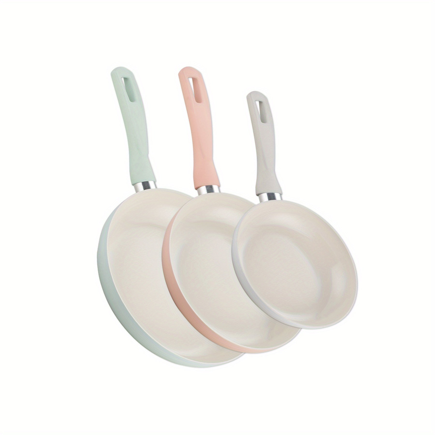 Nonstick Ceramic Coating Frying Pans Skillets Set, Non-Toxic Egg Omelette Kitchen Cooking Pans Compatible with All Stovetops (Gas, Electric & Induction), PTFE & PFOA Free