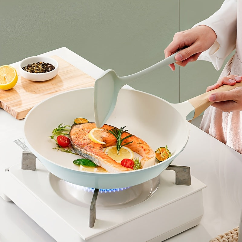 1pc 11.02inch Frying Pan | Titanium-Containing Ceramic-Coated Nonstick Skillet with Stay-Cool Handles, PFOA-Free, PTFE-Free, Induction Compatible, Compatible with All Cooktops | COOKER KING